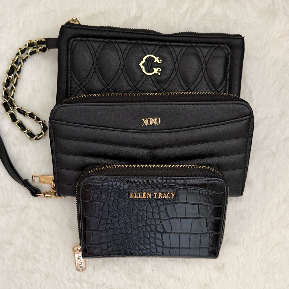 Lot of 3 Black Wallets